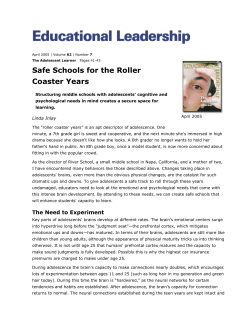 Safe Schools for the Roller Coaster Years