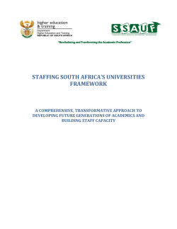 Staffing South Africa`s Universities Framework
