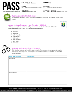 LAWS 1000 B &ndash; Week 12