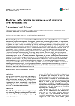 Challenges in the nutrition and management of herbivores in the