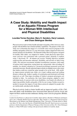 A Case Study: Mobility and Health Impact of an Aquatic Fitness