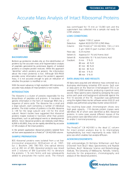 Accurate Mass Analysis of Intact Ribosomal Proteins