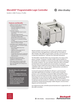 Micro830 Programmable Logic Controller Product Profile