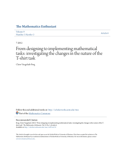 From designing to implementing mathematical tasks
