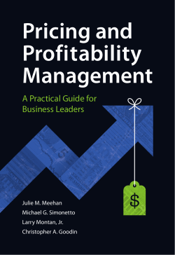Pricing and Prof itability Management