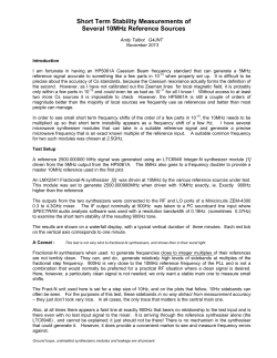 10MHz Reference Source Stability