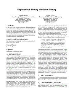 Dependence Theory via Game Theory