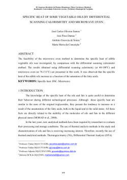 SPECIFIC HEAT OF SOME VEGETABLE OILS BY DIFFERENTIAL