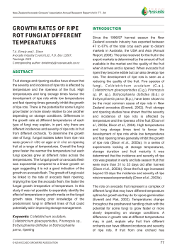 Growth Rates of Ripe Rot Fungi at Different Temperatures