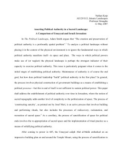 Asserting Political Authority in a Sacred Landscape