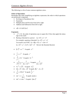 Common Algebra Errors