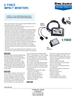 G FORCE ImpaCt mOnItORs