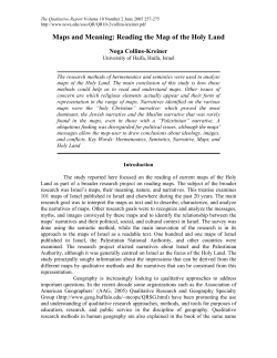 "Maps and Meaning: Reading the Map of the Holy Land" by Noga