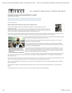 Extensive arsenic and lead pollution revealed