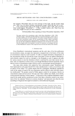 Bettelheim and Concnetration Camps