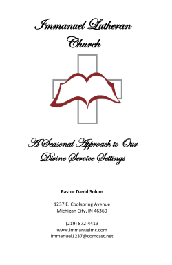 A Seasonal Approach to Our Divine Service Settings