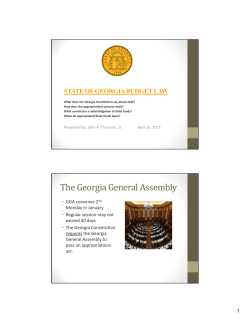 The Georgia General Assembly - Association of Government