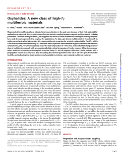 Oxyhalides: A new class of high