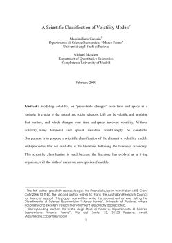 A Scientific Classification of Volatility Models - E