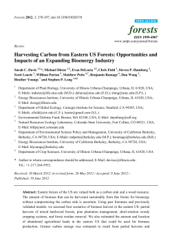 Harvesting Carbon from Eastern US Forests: Opportunities and
