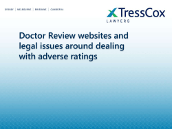 Doctor Review websites and legal issues around dealing with