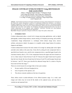 IMAGE CONTRAST ENHANCEMENT Using HISTOGRAM