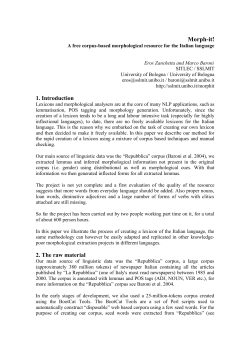 Morph-it!A free corpus-based morphological resource for the