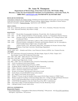 Dr. Anne M. Thompson - Penn State Meteorology