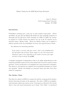 Markov Chains for the RISK Board Game Revisited Introduction The