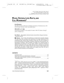 Model systems, lipid rafts and cell membranes