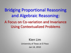 Bridging Proportional Reasoning and Algebraic