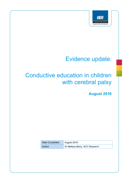 Evidence update: Conductive education in children with