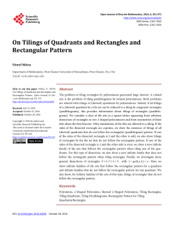 On Tilings of Quadrants and Rectangles and Rectangular Pattern