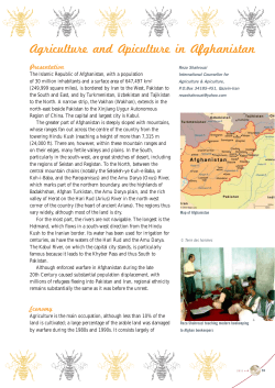 Agriculture and Apiculture in Afghanistan