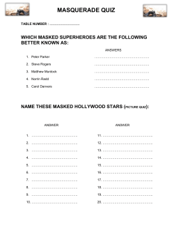 masquerade quiz - University of Birmingham Intranet