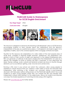 FILMCLUB Guide to Shakespeare for GCSE English Enrichment