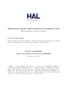 Mechanical response characterization of saxophone reeds - HAL