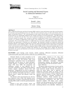 Social Learning and Structural Factors in Adolescent Substance Use*