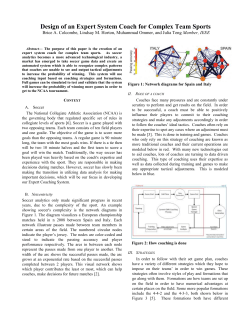 Design of an Expert System Coach for Complex Team Sports