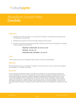 StudySync Lesson Plan Candide