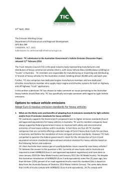 Options to reduce vehicle emissions