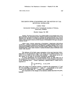 The Earth Upper Atmosphere and the Motion of the Artificial Satellites