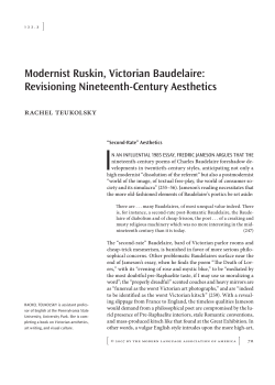 Modernist Ruskin, Victorian Baudelaire