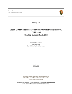 Castle Clinton National Monument Administrative Records, 1765