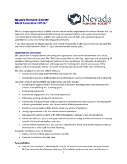 Nevada Humane Society Chief Executive Officer