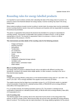 Rounding rules for energy labelled products