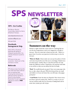 Specialty Pet Sitting Newsletter