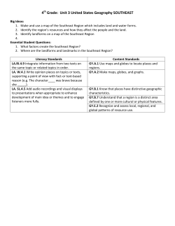 4 Grade: Unit 3 United States Geography SOUTHEAST