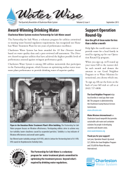 Award-Winning Drinking Water Support Operation Round-Up