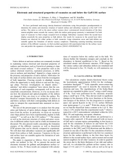Electronic and structural properties of vacancies on and - FHI